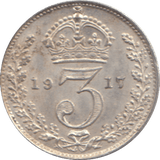 1917 THREEPENCE ( AUNC ) - THREEPENCE - Cambridgeshire Coins