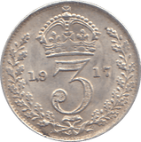 1917 THREEPENCE ( UNC ) - THREEPENCE - Cambridgeshire Coins