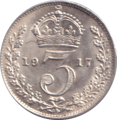 1917 THREEPENCE ( UNC ) - THREEPENCE - Cambridgeshire Coins
