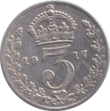 1917 THREEPENCE ( VF ) - THREEPENCE - Cambridgeshire Coins