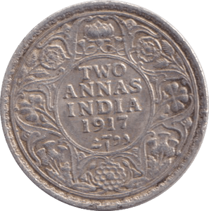 1917 TWO ANNAS INDIA - WORLD COINS - Cambridgeshire Coins