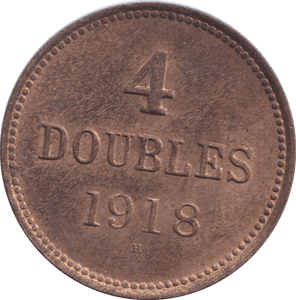 1918 4 DOUBLES GUERNESEY - WORLD COINS - Cambridgeshire Coins