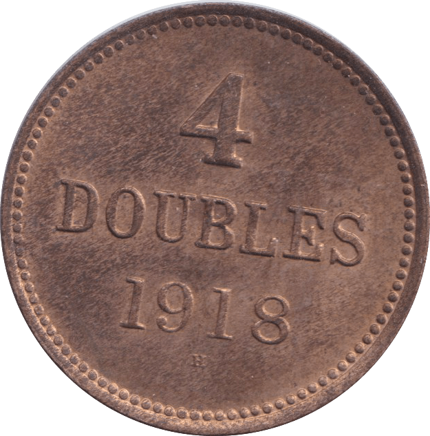 1918 4 DOUBLES GUERNESEY - WORLD COINS - Cambridgeshire Coins