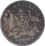 1918 AUSTRALIA SHILLING - WORLD COINS - Cambridgeshire Coins