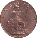 1918 FARTHING ( AUNC ) - FARTHING - Cambridgeshire Coins