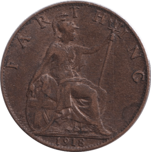 1918 FARTHING ( GVF ) - FARTHING - Cambridgeshire Coins