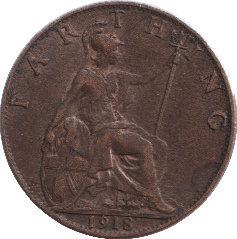 1918 FARTHING ( GVF ) - FARTHING - Cambridgeshire Coins