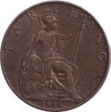 1918 FARTHING ( GVF ) - FARTHING - Cambridgeshire Coins
