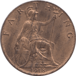 1918 FARTHING ( UNC ) - Farthing - Cambridgeshire Coins