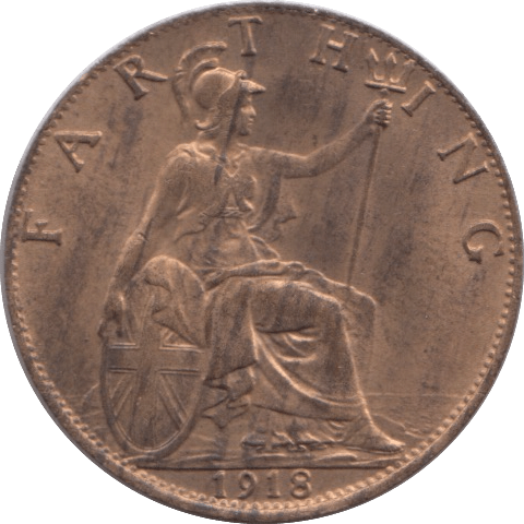 1918 FARTHING ( UNC ) - Farthing - Cambridgeshire Coins