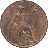 1918 FARTHING ( UNC ) - Farthing - Cambridgeshire Coins