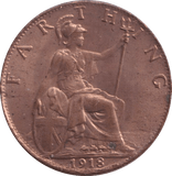 1918 FARTHING ( UNC ) - FARTHING - Cambridgeshire Coins