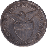 1918 FIFTY CENTS PHILIPPINES - WORLD COINS - Cambridgeshire Coins