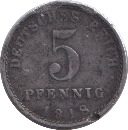 1918 FIVE PENNY - WORLD COINS - Cambridgeshire Coins