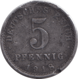 1918 FIVE PENNY - WORLD COINS - Cambridgeshire Coins