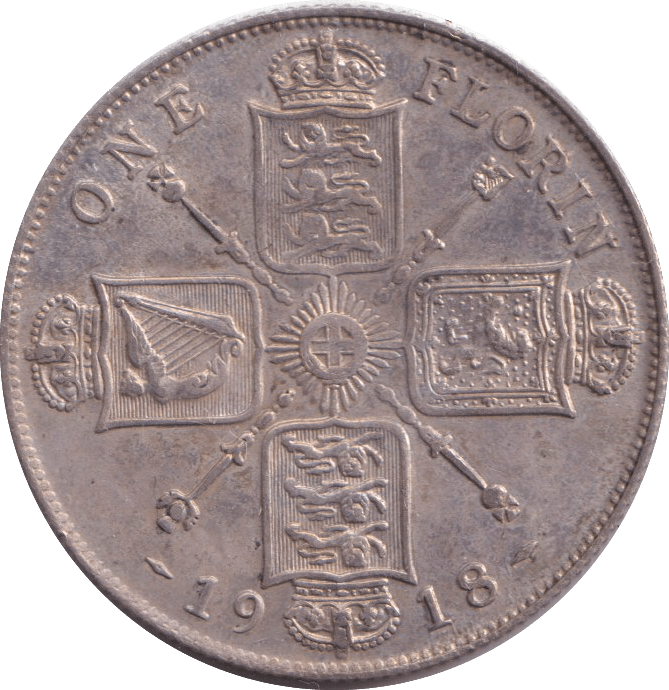 1918 FLORIN ( AUNC ) 5 - FLORIN - Cambridgeshire Coins