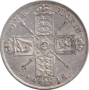 1918 FLORIN ( EF ) - FLORIN - Cambridgeshire Coins