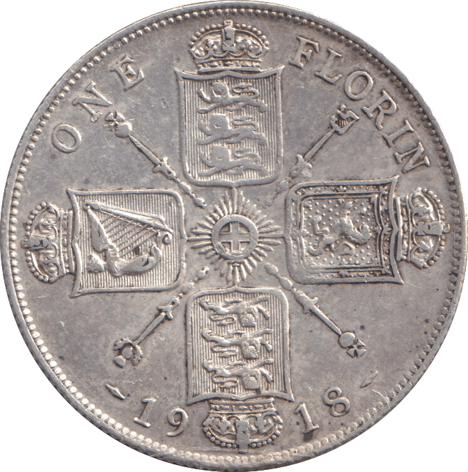 1918 FLORIN ( EF ) - FLORIN - Cambridgeshire Coins