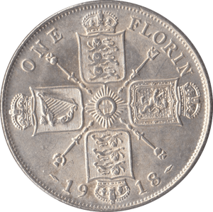 1918 FLORIN ( EF ) - FLORIN - Cambridgeshire Coins