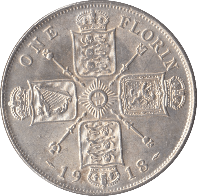 1918 FLORIN ( EF ) - FLORIN - Cambridgeshire Coins