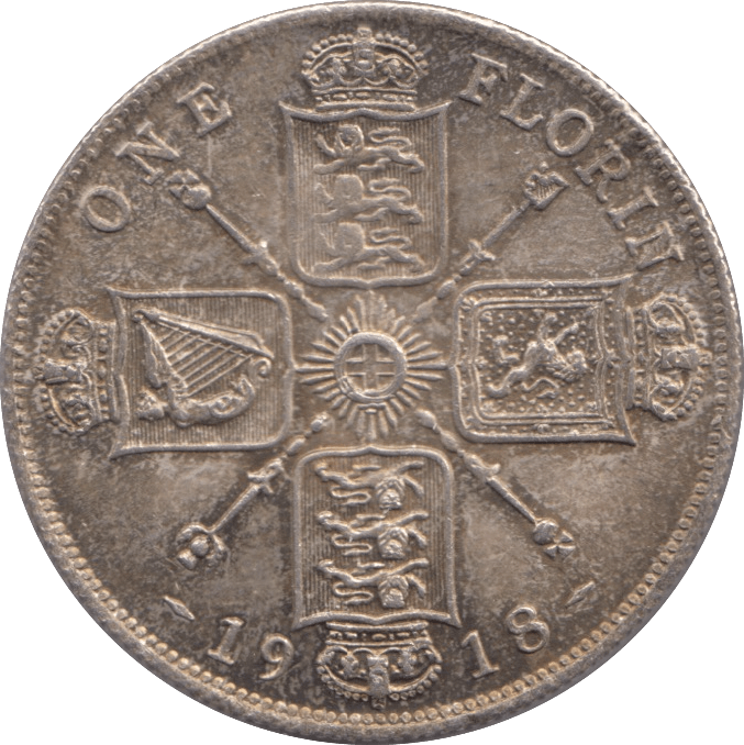 1918 FLORIN ( EF ) - FLORIN - Cambridgeshire Coins