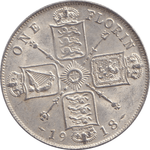 1918 FLORIN ( EF ) - FLORIN - Cambridgeshire Coins