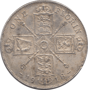 1918 FLORIN ( EF ) - FLORIN - Cambridgeshire Coins