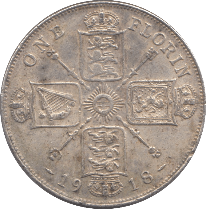 1918 FLORIN ( EF ) - FLORIN - Cambridgeshire Coins
