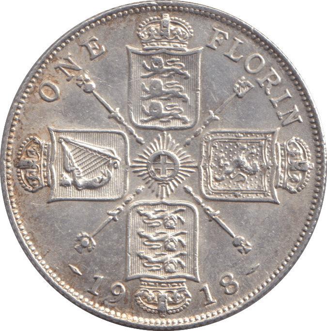 1918 FLORIN ( EF ) - FLORIN - Cambridgeshire Coins