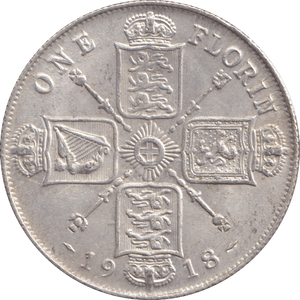 1918 FLORIN ( EF ) - FLORIN - Cambridgeshire Coins