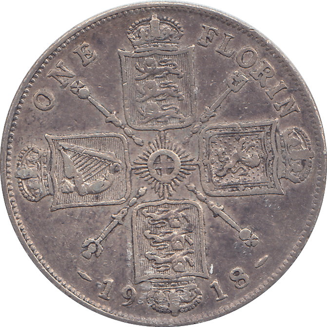 1918 FLORIN ( F ) - WORLD COINS - Cambridgeshire Coins