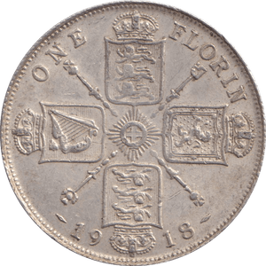 1918 FLORIN ( GVF ) - FLORIN - Cambridgeshire Coins