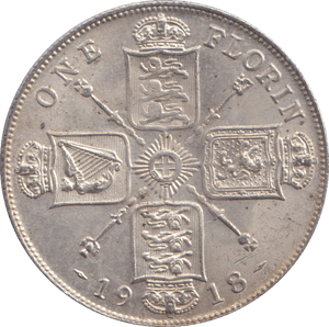 1918 FLORIN ( UNC ) 2 - FLORIN - Cambridgeshire Coins