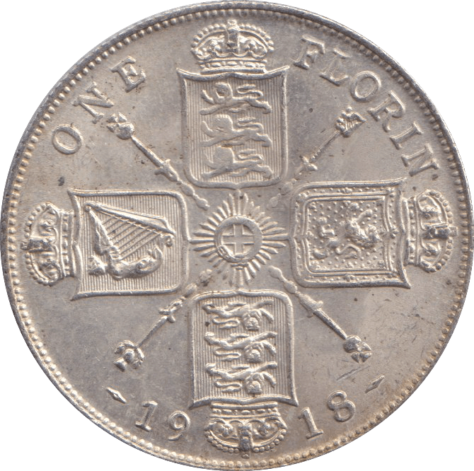 1918 FLORIN ( UNC ) 2 - FLORIN - Cambridgeshire Coins