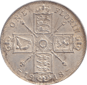 1918 FLORIN ( UNC ) 3 - FLORIN - Cambridgeshire Coins