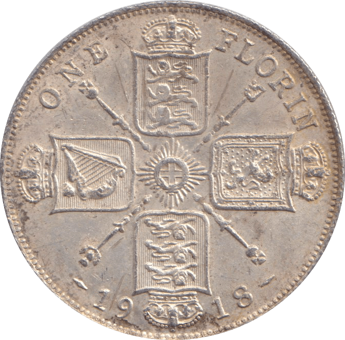 1918 FLORIN ( UNC ) 3 - FLORIN - Cambridgeshire Coins