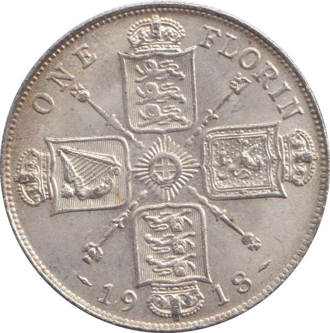 1918 FLORIN ( UNC ) 4 - FLORIN - Cambridgeshire Coins