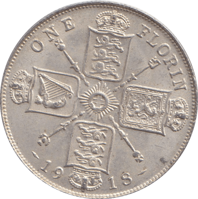 1918 FLORIN ( UNC ) 5 - FLORIN - Cambridgeshire Coins