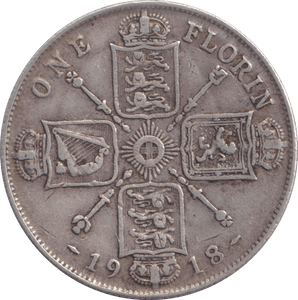 1918 FLORIN ( VF ) - FLORIN - Cambridgeshire Coins