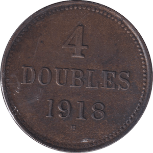 1918 FOUR DOUBLES GUERNSEY - WORLD COINS - Cambridgeshire Coins