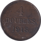 1918 FOUR DOUBLES GUERNSEY - WORLD COINS - Cambridgeshire Coins