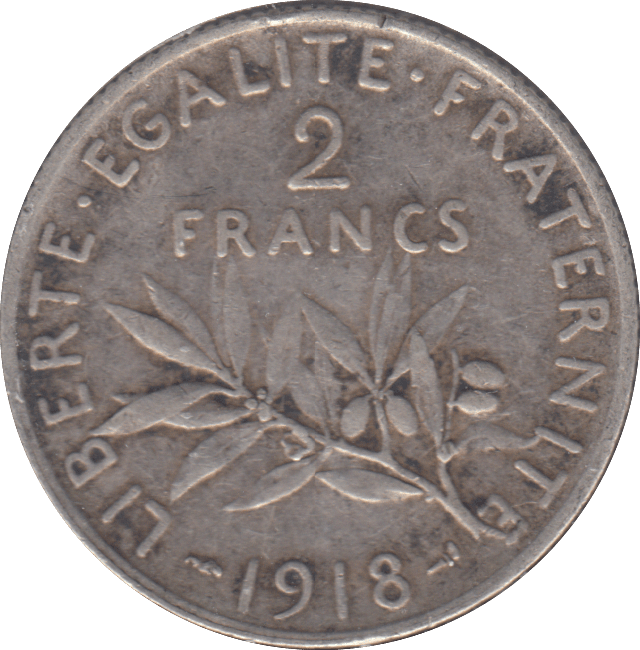 1918 FRANCE 2 FRANC - WORLD COINS - Cambridgeshire Coins