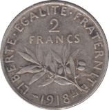 1918 FRANCE 2 FRANC - WORLD COINS - Cambridgeshire Coins