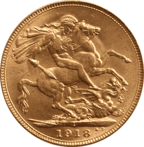 1918 GOLD SOVEREIGN ( AUNC ) BOMBAY MINT - SOVEREIGN - Cambridgeshire Coins