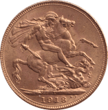 1918 GOLD SOVEREIGN BOMBAY MINT ( AUNC ) - SOVEREIGN - Cambridgeshire Coins