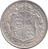 1918 HALFCROWN ( EF ) - HALFCROWN - Cambridgeshire Coins