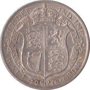 1918 HALFCROWN ( EF ) - Halfcrown - Cambridgeshire Coins