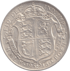1918 HALFCROWN ( EF ) - HALFCROWN - Cambridgeshire Coins