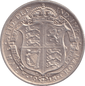 1918 HALFCROWN ( EF ) - HALFCROWN - Cambridgeshire Coins