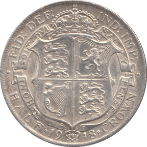 1918 HALFCROWN ( GVF ) - Halfcrown - Cambridgeshire Coins